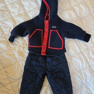 Patagonia Navy Jacket & Adventure Pants 6-12m